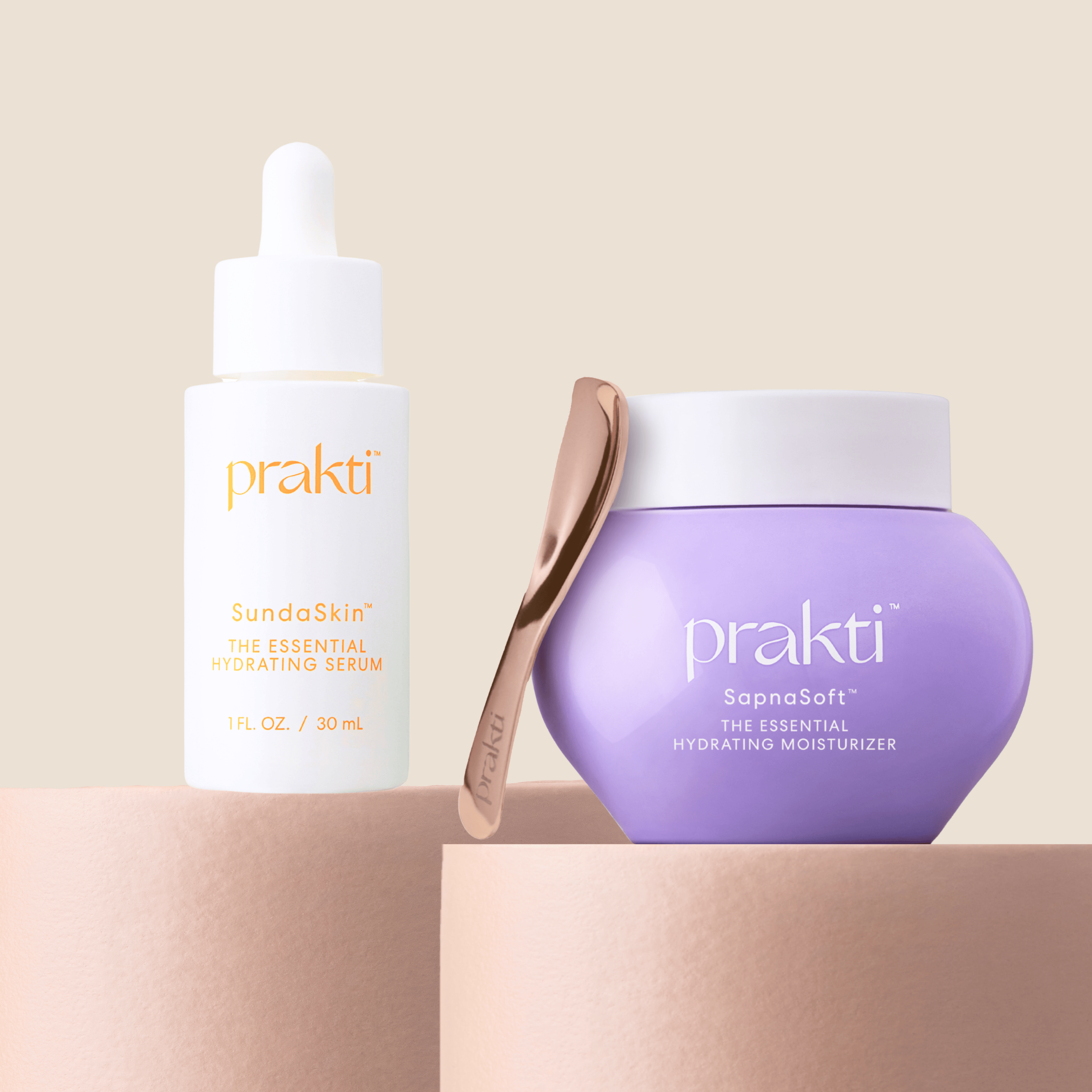 Prakti Beauty 2 Step Glass Skin Set | Serum + Moisturizer | HiraHydrate