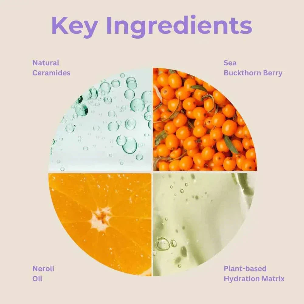 weightless moisturizer key ingredients natural ceramides sea buckthorn berry neroli oil plant-based hydration matrix