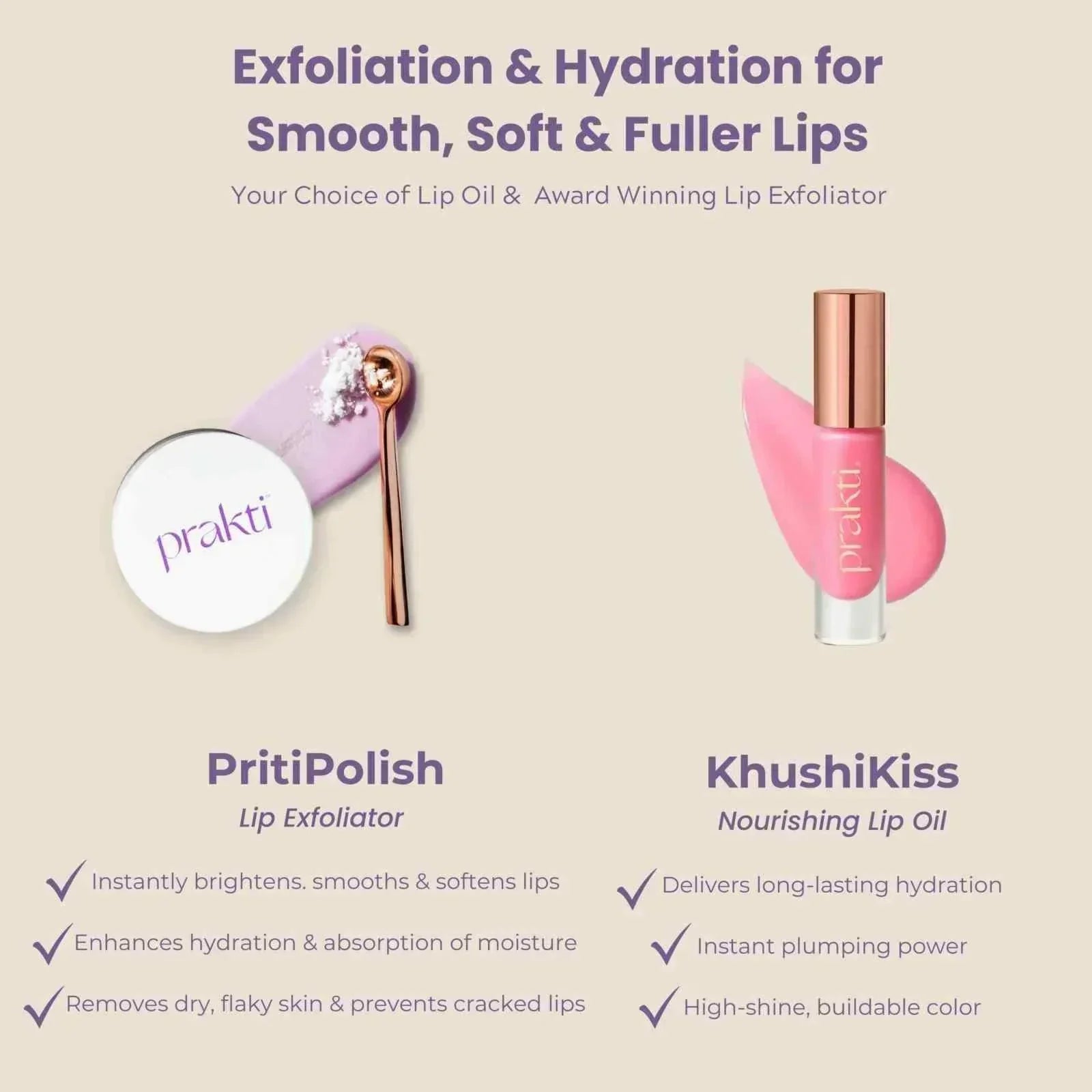 Prakti Beauty Set KhushiKiss™ Nourishing Lip Care Set