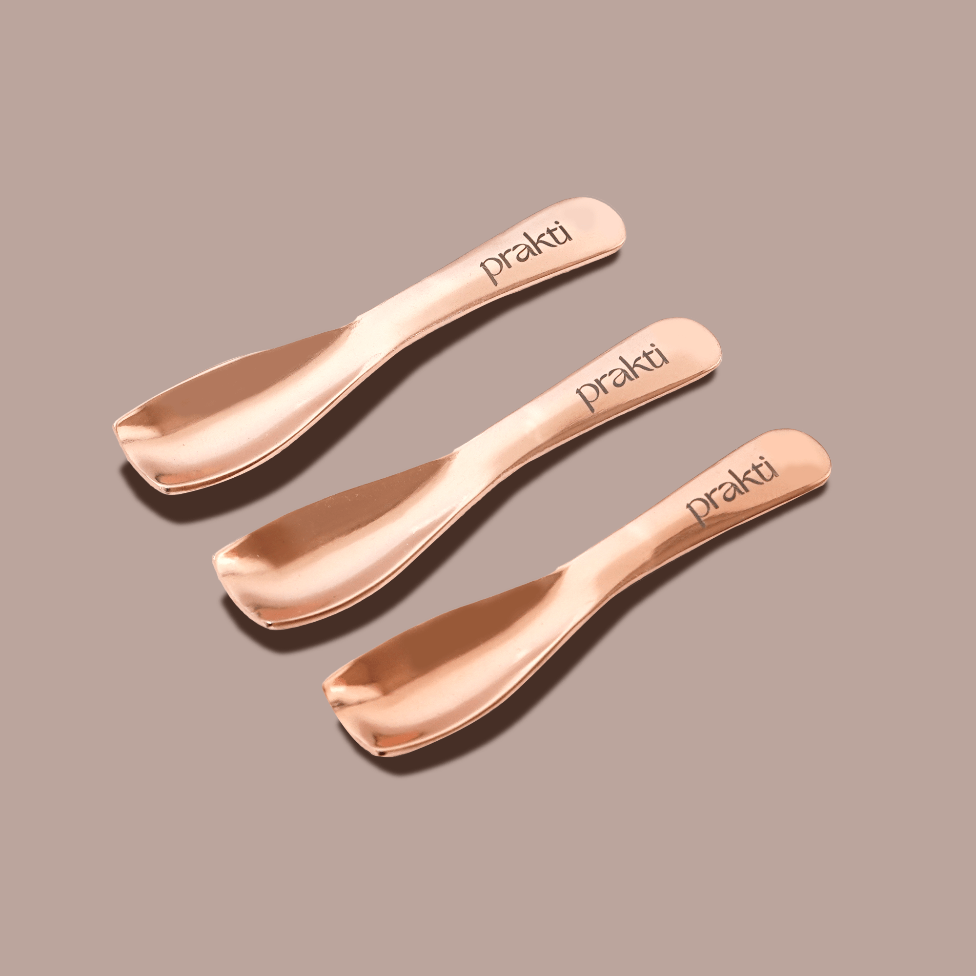 Prakti Beauty Copper Skincare Spatula Trio Set