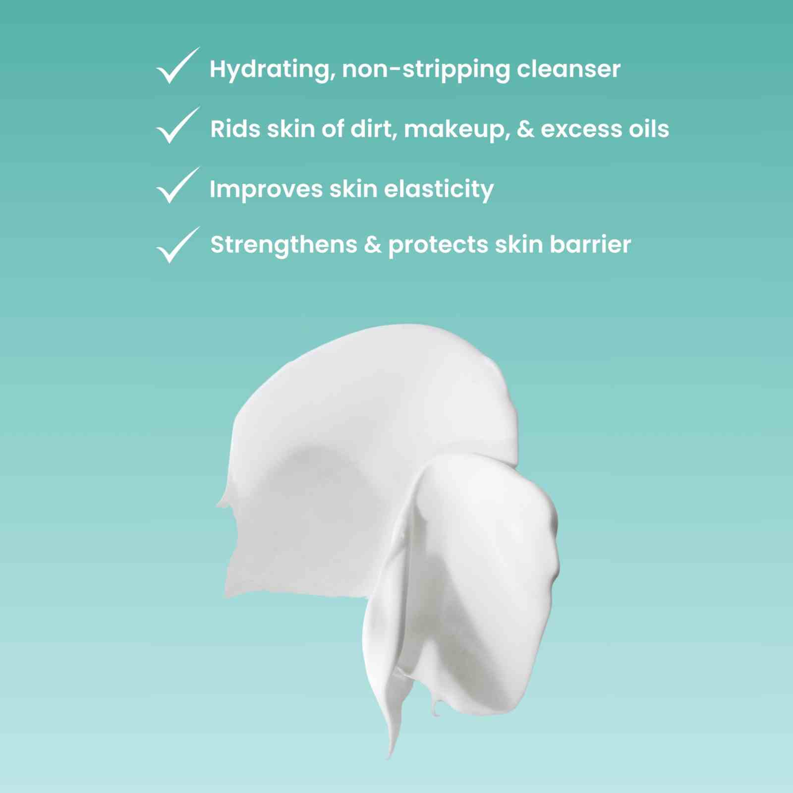 DeviDetox hydrating cleanser cream texture with benefits for skin elasticity and barrier protection