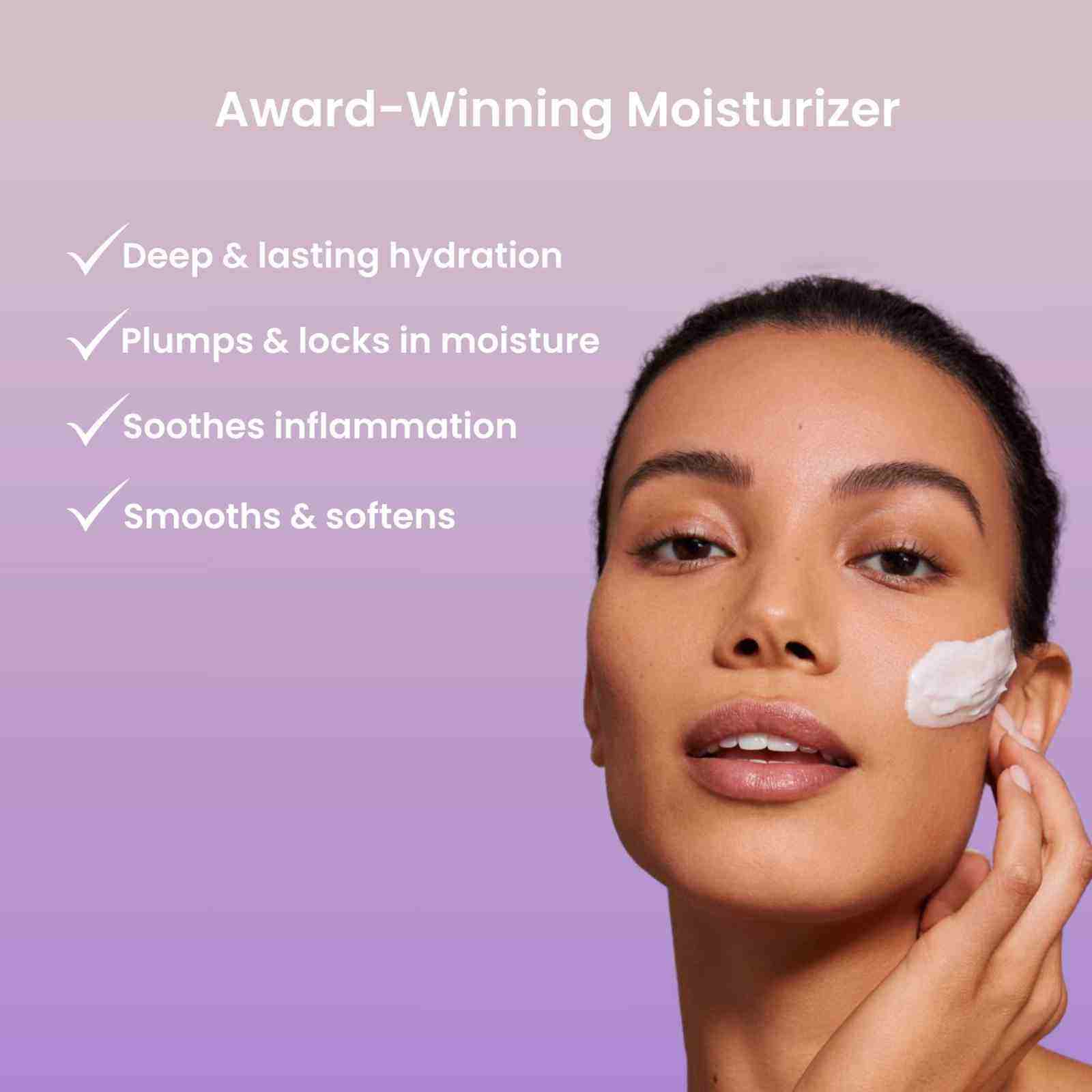 Woman applying SapnaSoft weightless moisturizer for deep hydration and smooth skin