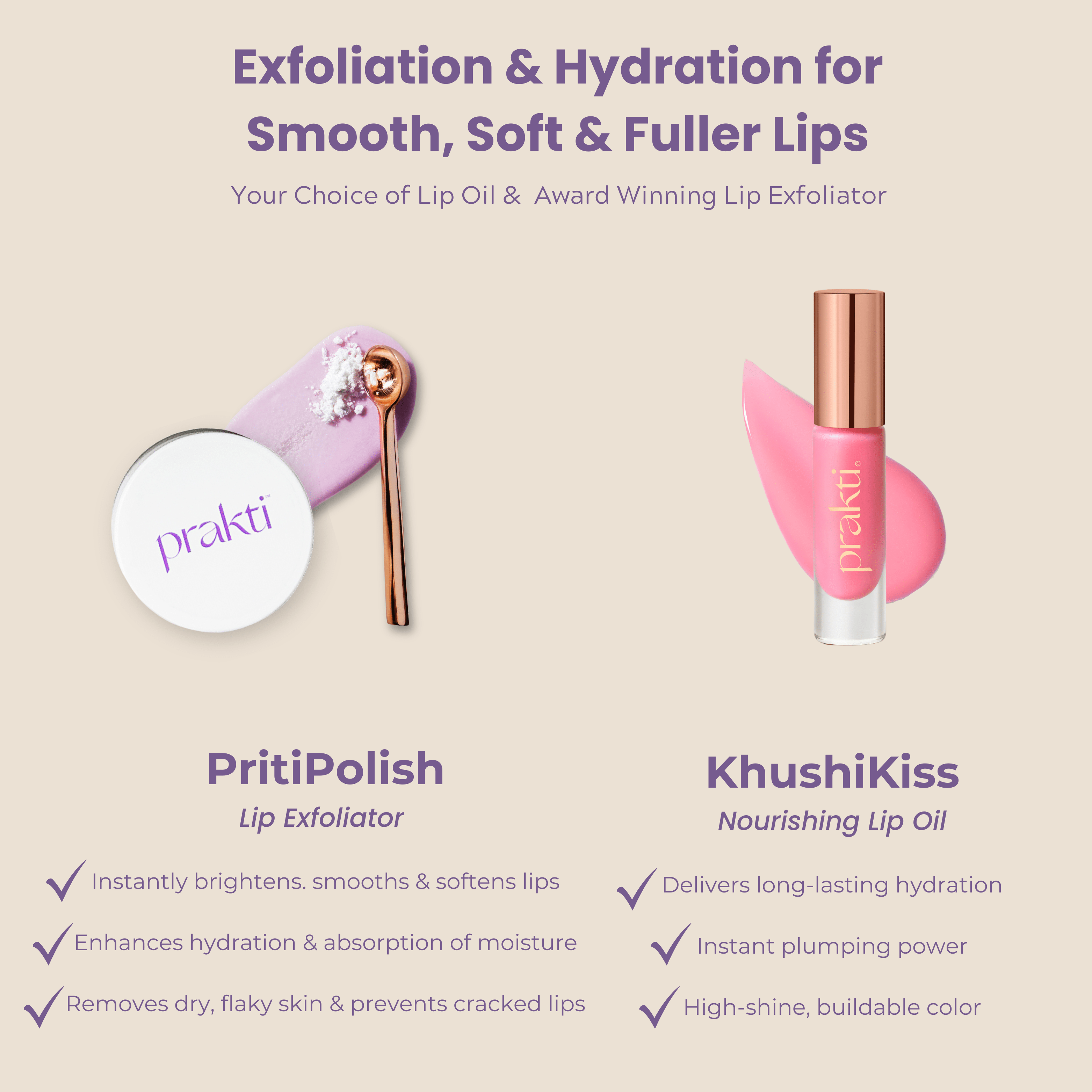 Prakti Beauty Set KhushiKiss™ Nourishing Lip Care Set